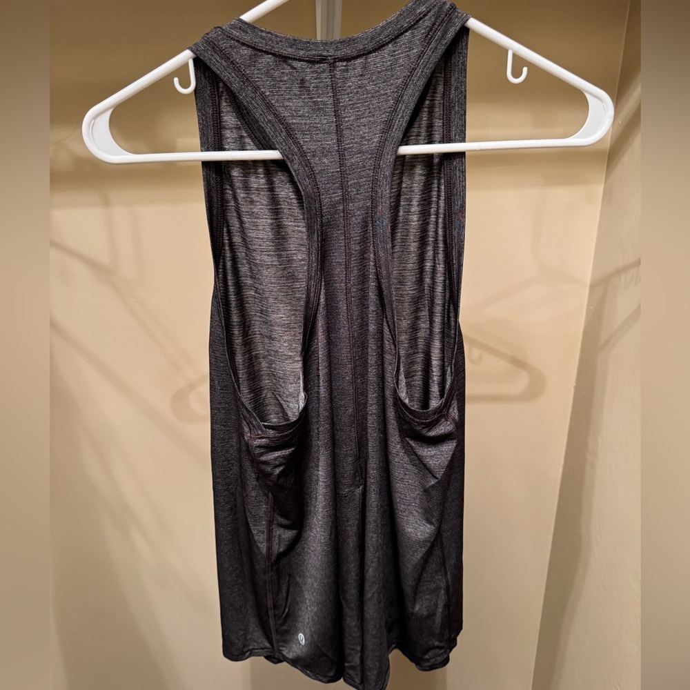 Lululemon tie-back lightweight yoga tank - gray - size 10.
